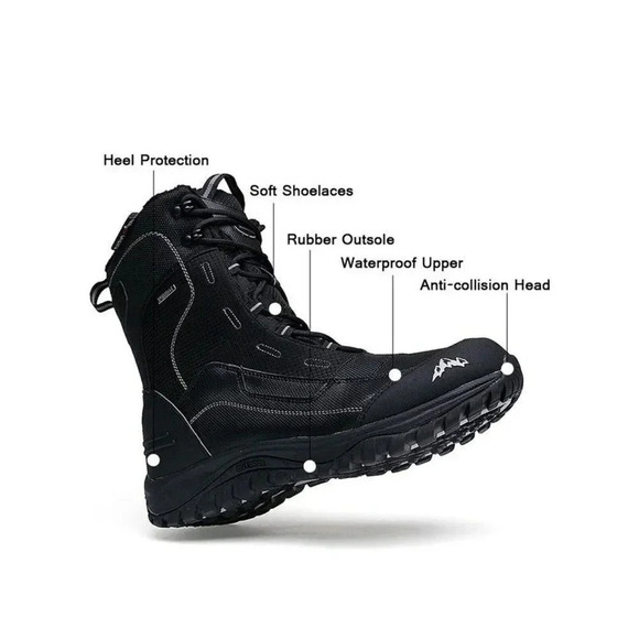 Cozhloyn Men\'s Snow Boots Warm Non-Slip Waterproof Outdoor High-Top Hiking 13.5